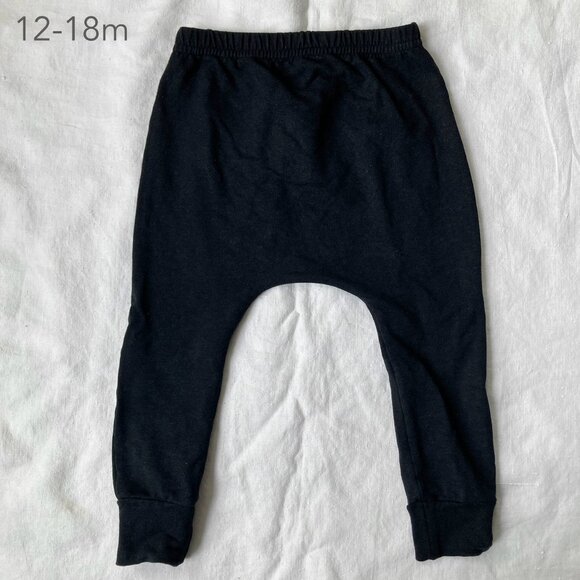 💙2/$25 Jax & Lennon 12-18 Months Baby Toddler Black Harem Lounge Pants - Picture 1 of 3